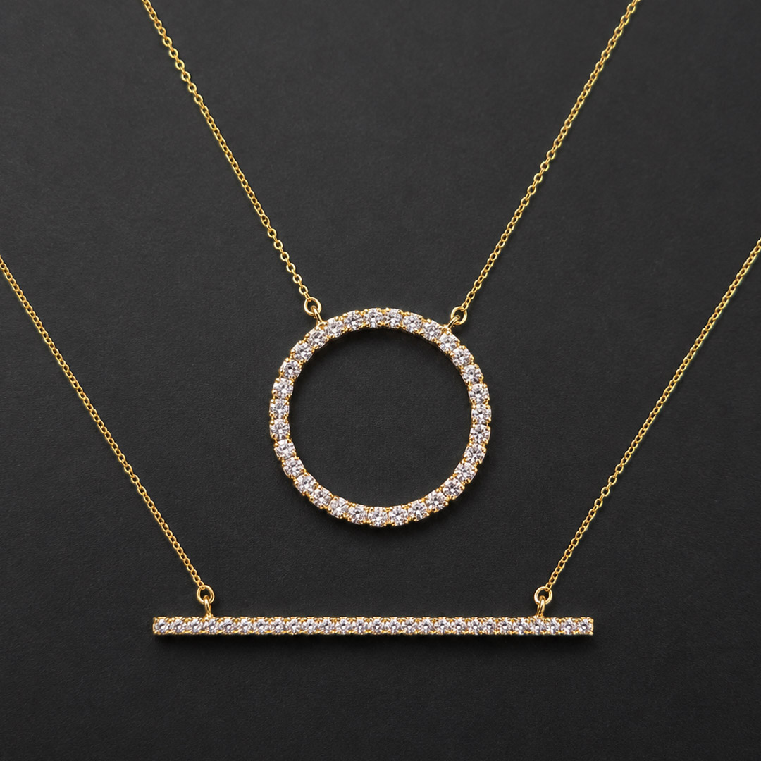 Four Sparkle Motif Necklace｜日本製 選べる4モチーフ ラインストーン