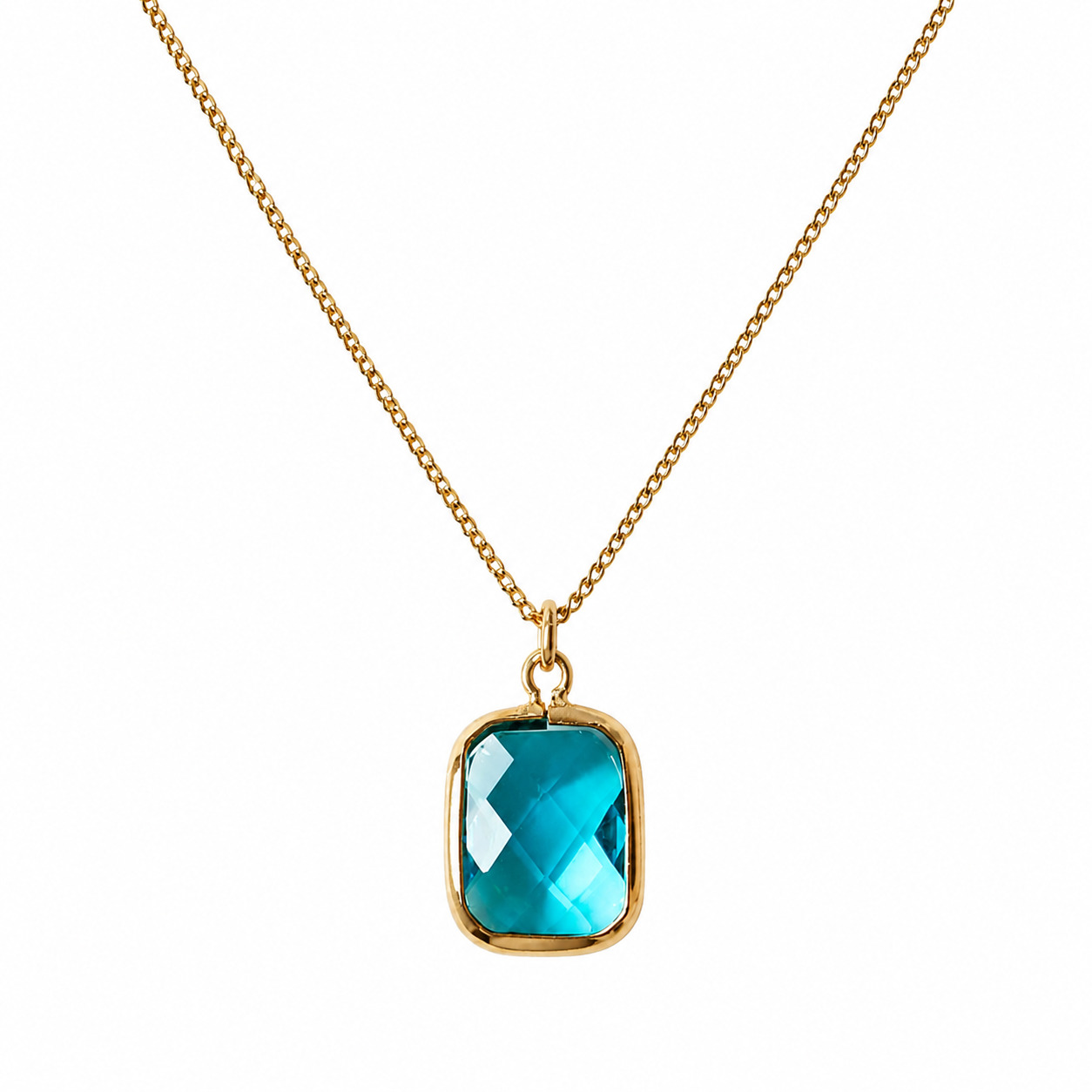 Clear Bijou Necklace｜日本製 クリアカラー スクエアビジュー