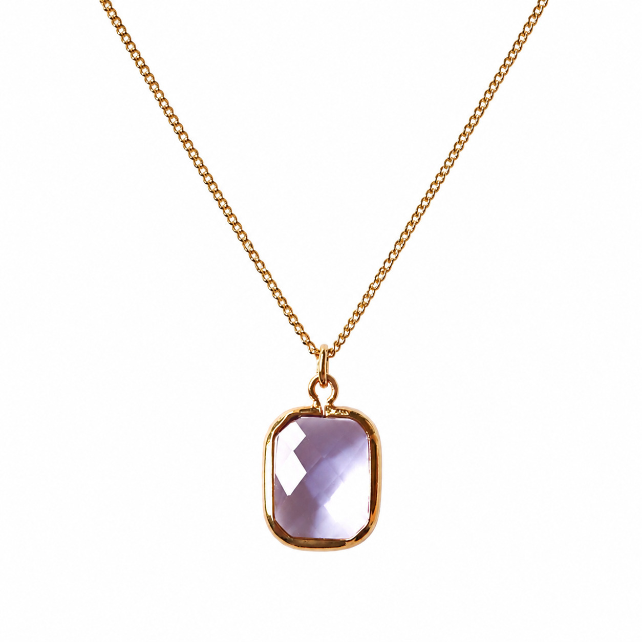 Clear Bijou Necklace｜日本製 クリアカラー スクエアビジュー