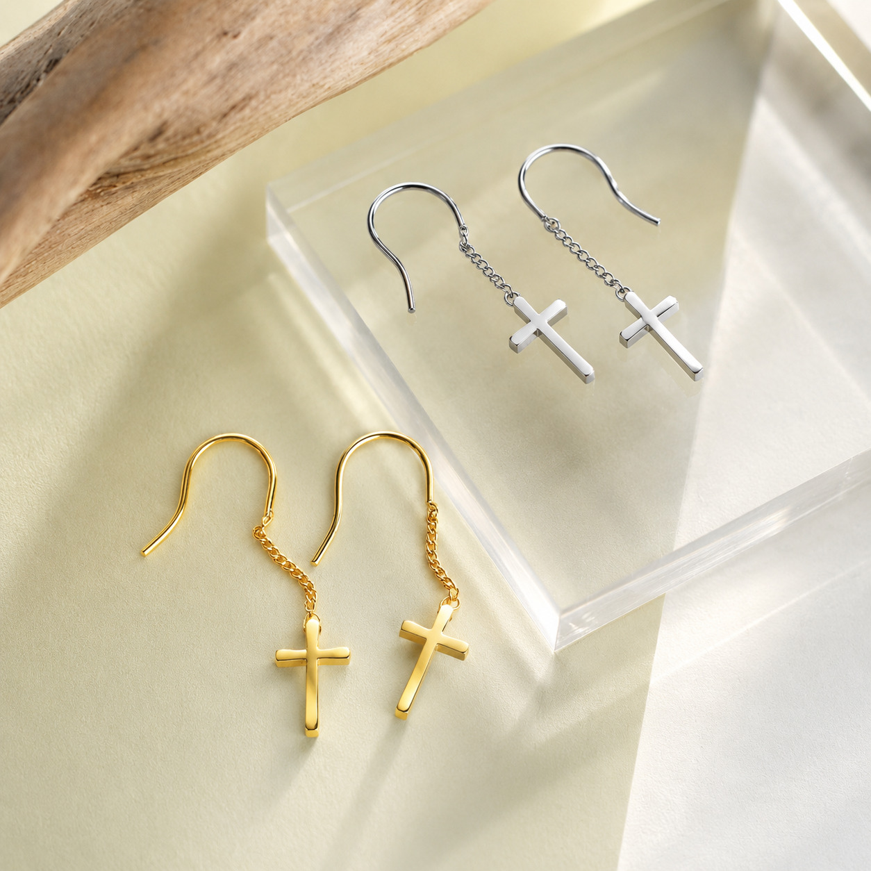 Swing Cross Hook Pierce｜日本製 クロスモチーフ フックピアス